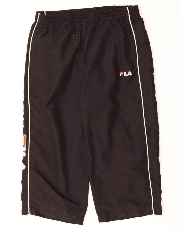 FILA Mens Graphic Capri Tracksuit Trousers Large  Black Polyester Vintage Fila and Second-Hand Fila from Messina Hembry 