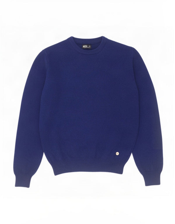 Rifle Herre Crew Neck Jumper Sweater Medium Blue Wool