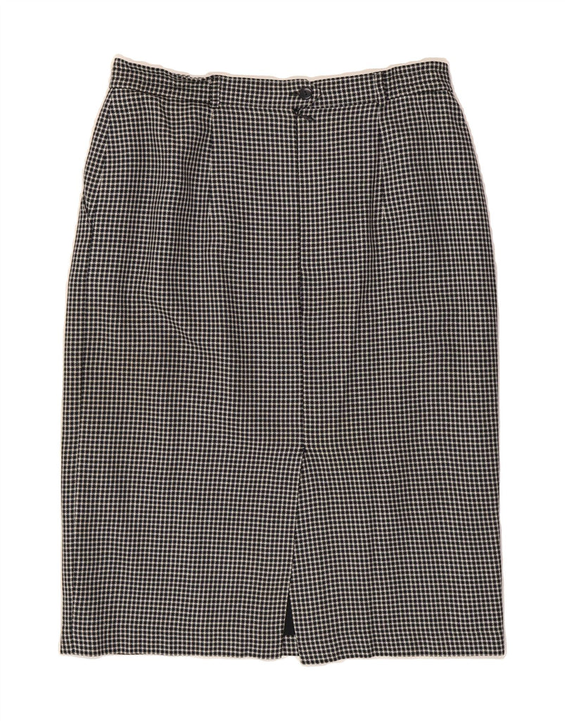 BASLER Womens Pencil Skirt UK 16 Large W32 Black Gingham Viscose Vintage Basler and Second-Hand Basler from Messina Hembry 