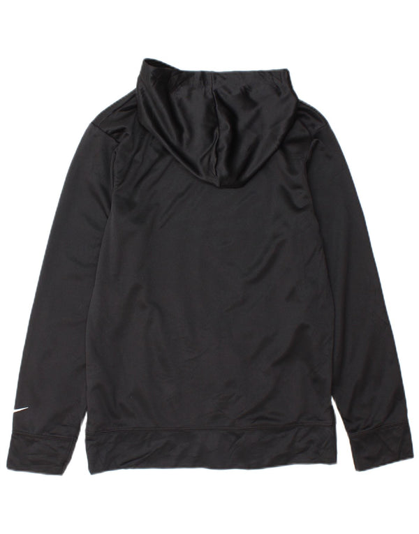 Nike drenge Dri Fit grafisk hættetrøje trøje 12-13 år stor sort polyester