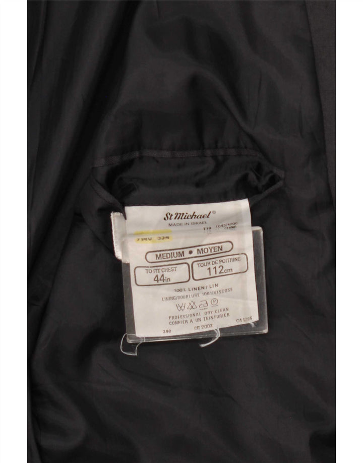 Marks & Spencer Herre 2-knaps blazerjakke UK 44 XL Sort Linen Classic