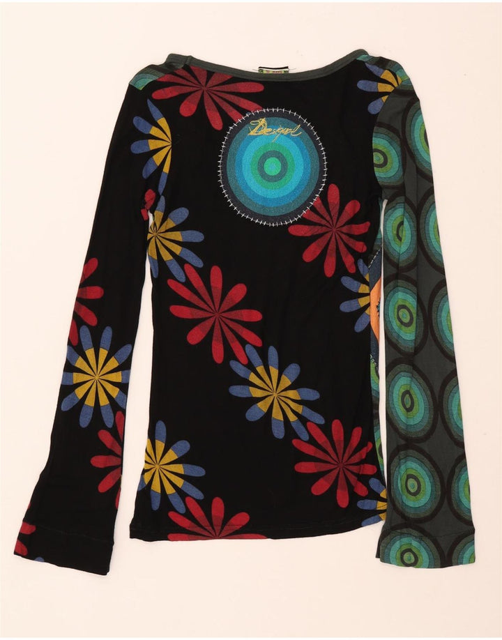 Desigual Womens Grafisk Top Langærmet UK 8 Small Multicolored Viscose