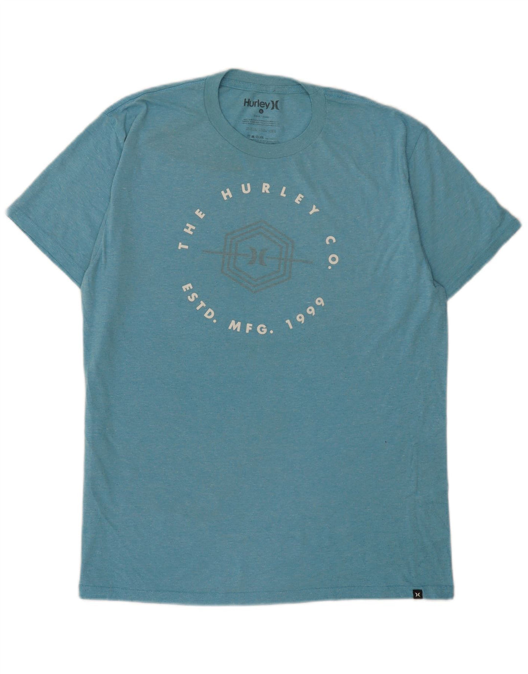 Hurley Herre Grafisk T-Shirt Top Stor Blå Bomuld