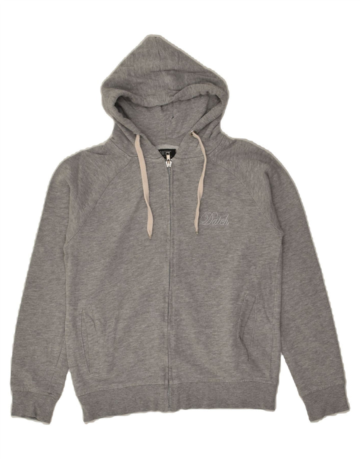 DATCH Womens Zip Hoodie Sweater UK 6 XS Grey Cotton | Vintage Datch | Thrift | Second-Hand Datch | Used Clothing | Messina Hembry 
