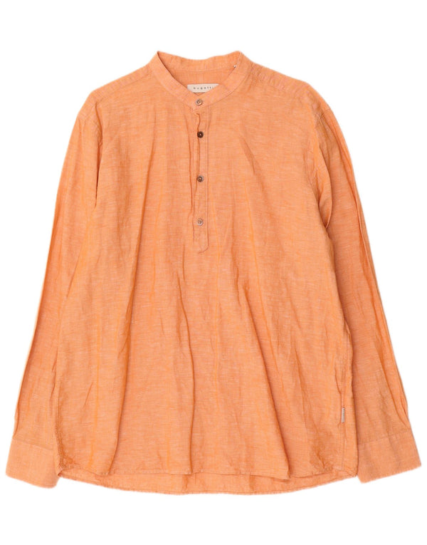 Bugatti Herre Pullover Shirt Størrelse 43/44 XL Orange Linned