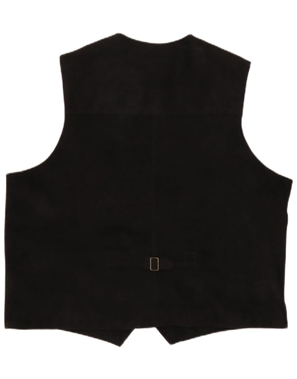 Pionier herre ruskind vest 4XL sort