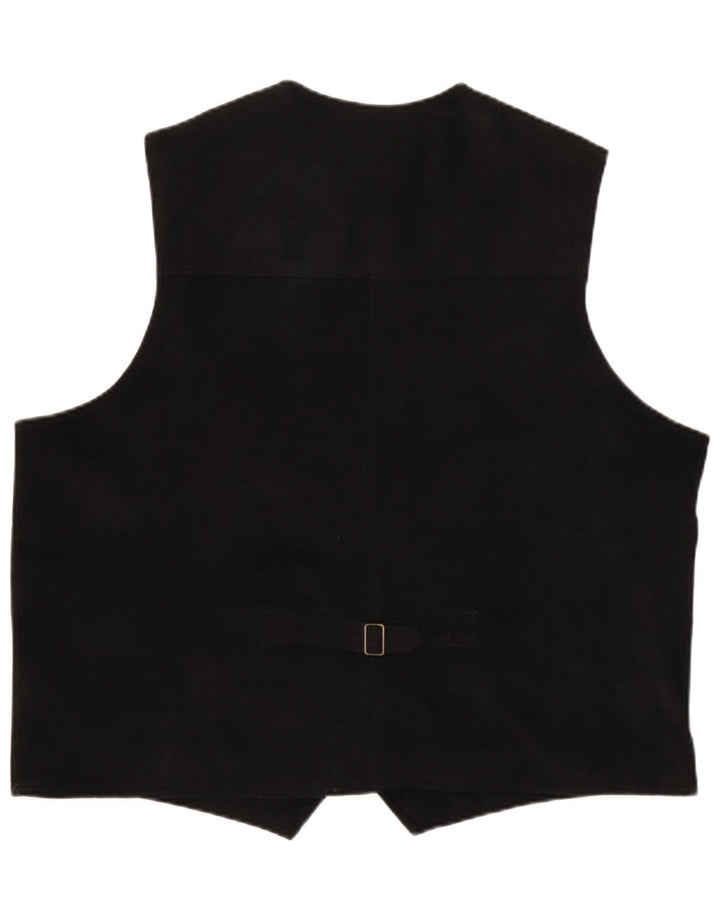 Pionier herre ruskind vest 4XL sort