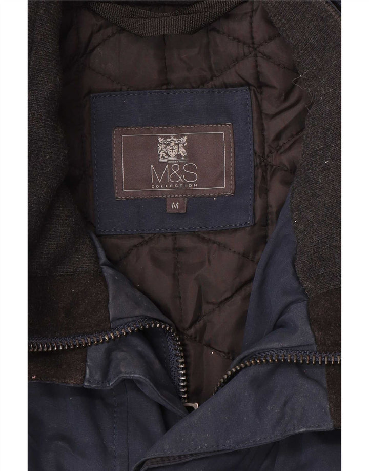 Marks & Spencer Herre Windbreaker Coat UK 38 Medium Navy Blue Bomuld