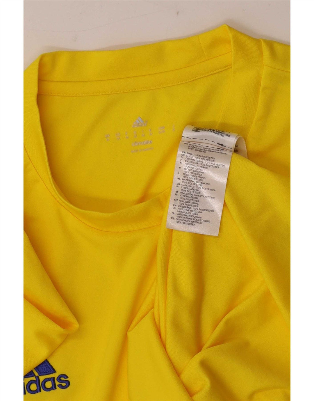 Adidas Herre Climalite T-Shirt Top Medium Gul Polyester