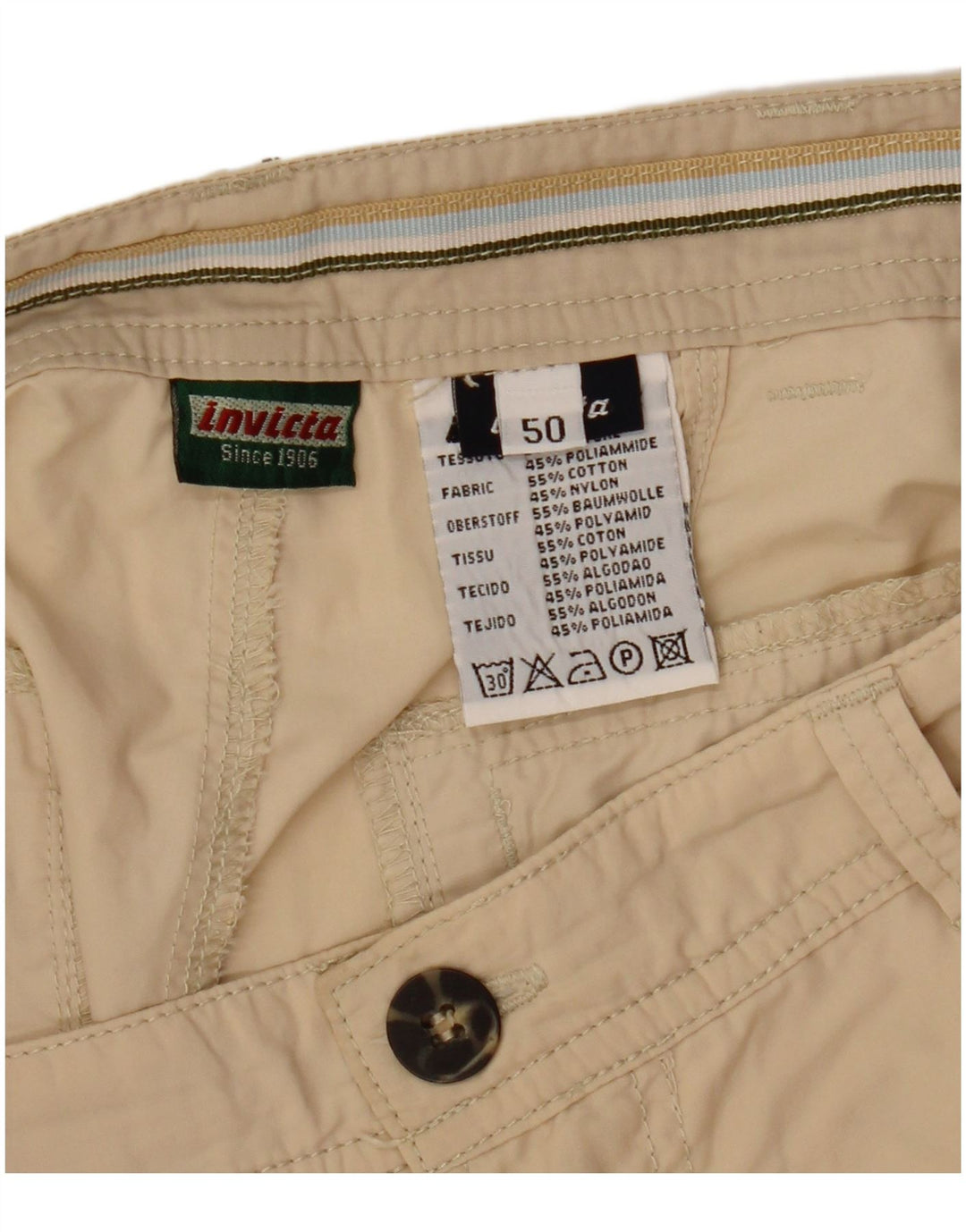 Invicta Herre Chino Shorts IT 50 Large W32 Beige Bomuld