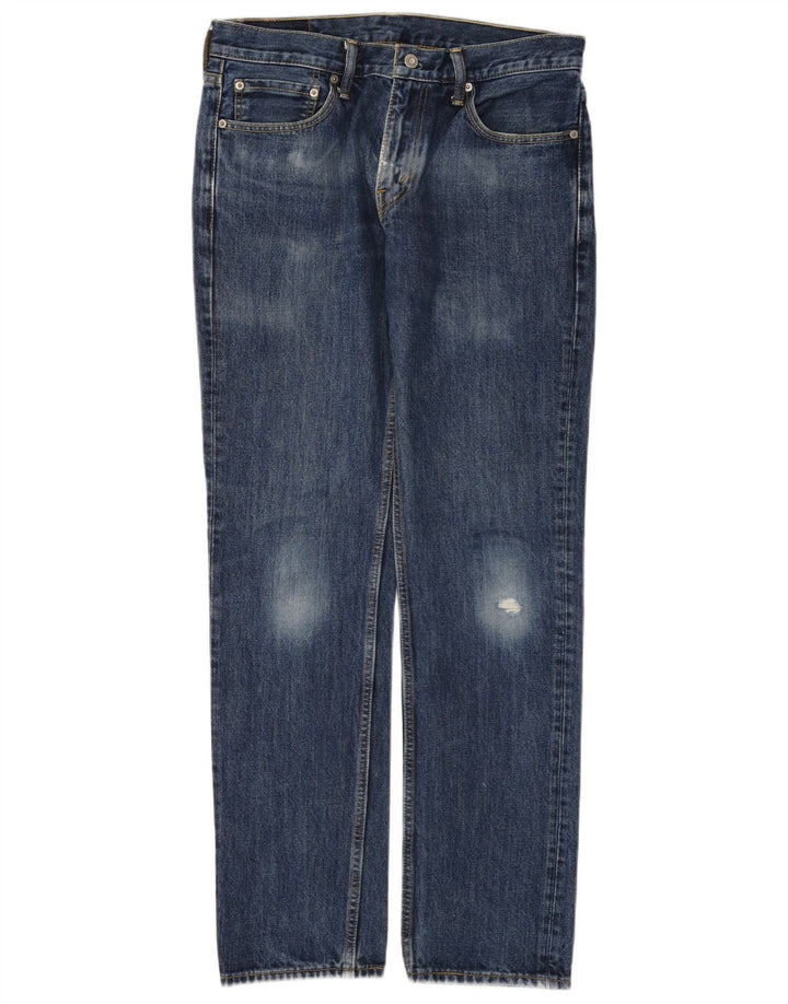 LEVI'S Herre 511 Distressed Slim Jeans W32 L29 Blå Bomuld