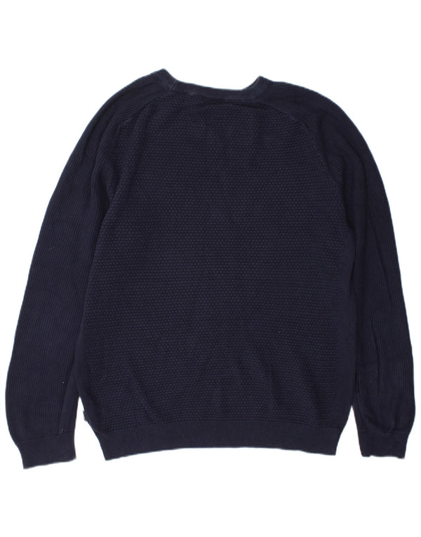Jack & Jones Herre sweater med rund hals, mellemblå marineblå bomuld
