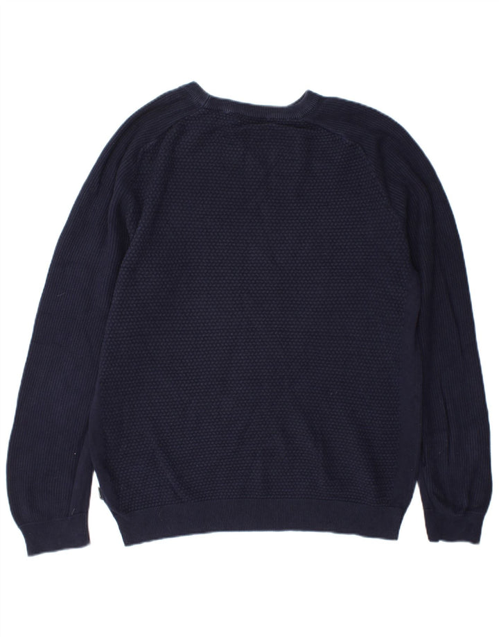 Jack & Jones Herre sweater med rund hals, mellemblå marineblå bomuld