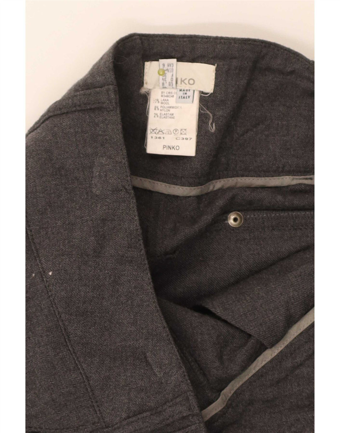 Pinko Womens Regular Casual Bukser UK 8 Small W30 L29 Grå Uld