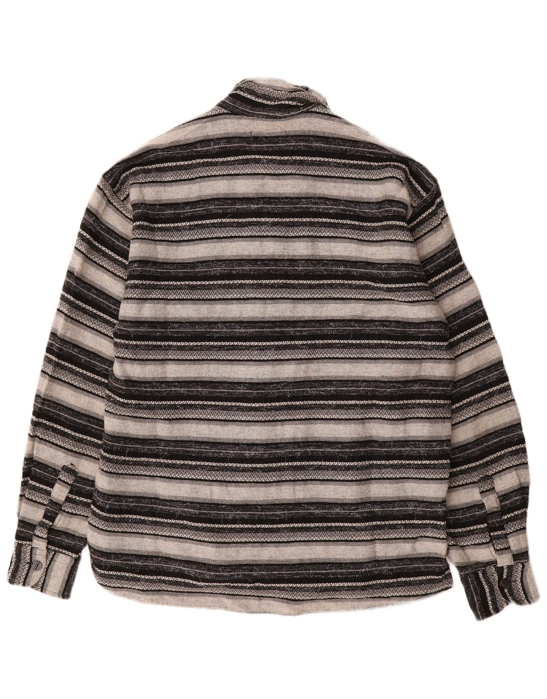 Vintage herre overshirt skjorte stor grå geometrisk viskose