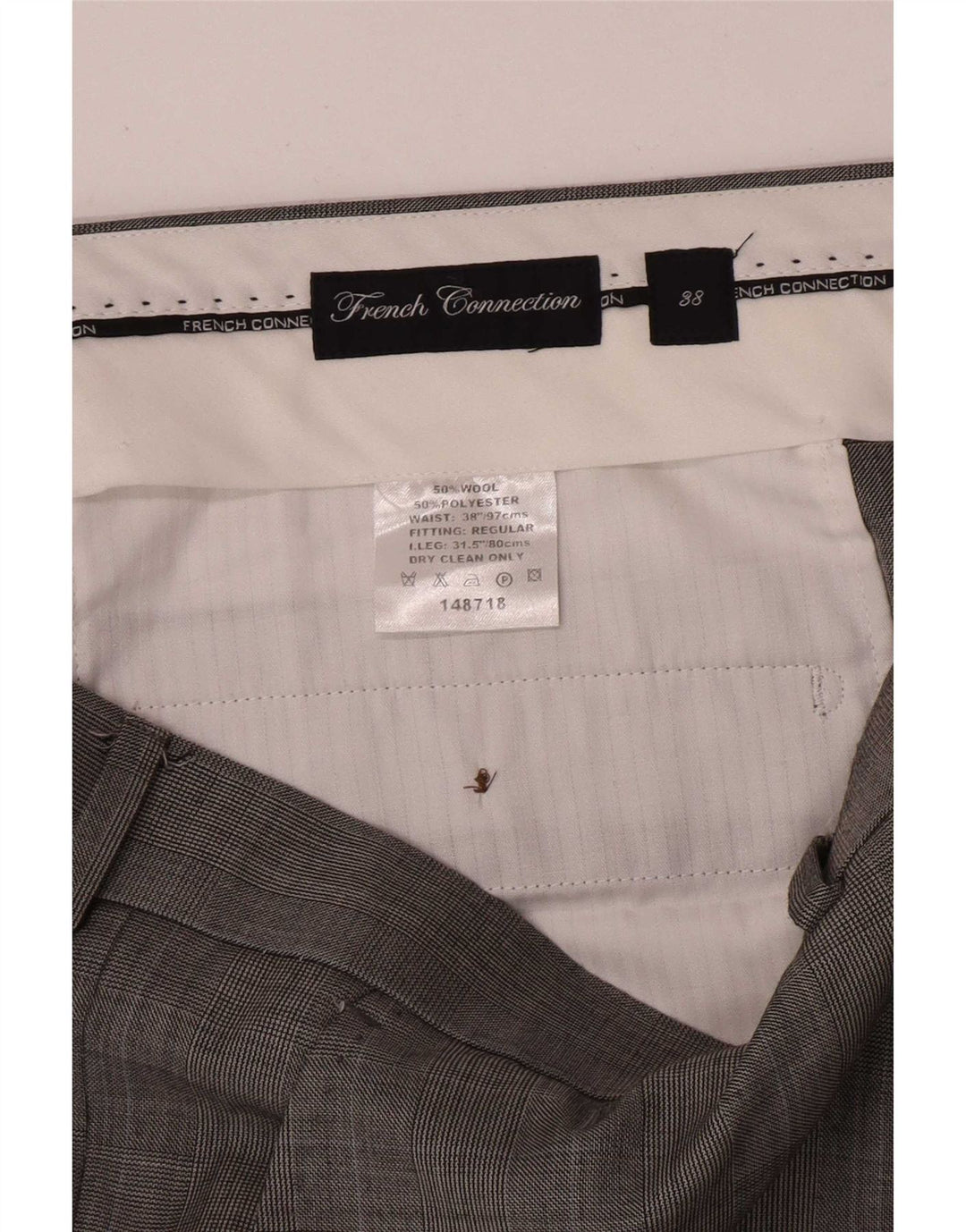 French Connection Herre Regular Casual Bukser W38 L32 Grå Houndstooth