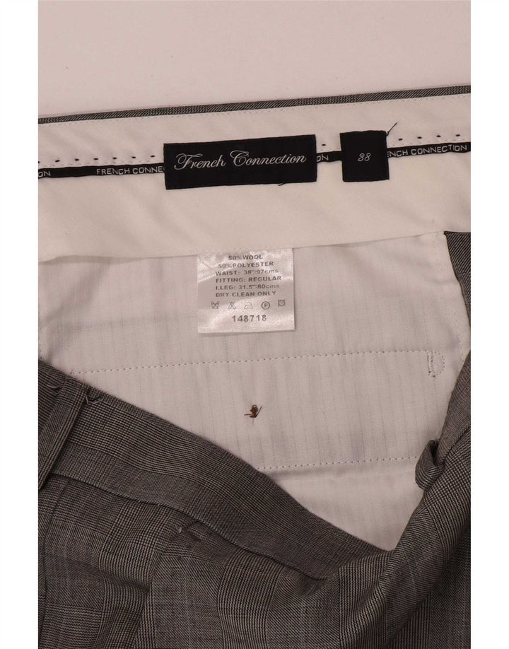 French Connection Herre Regular Casual Bukser W38 L32 Grå Houndstooth