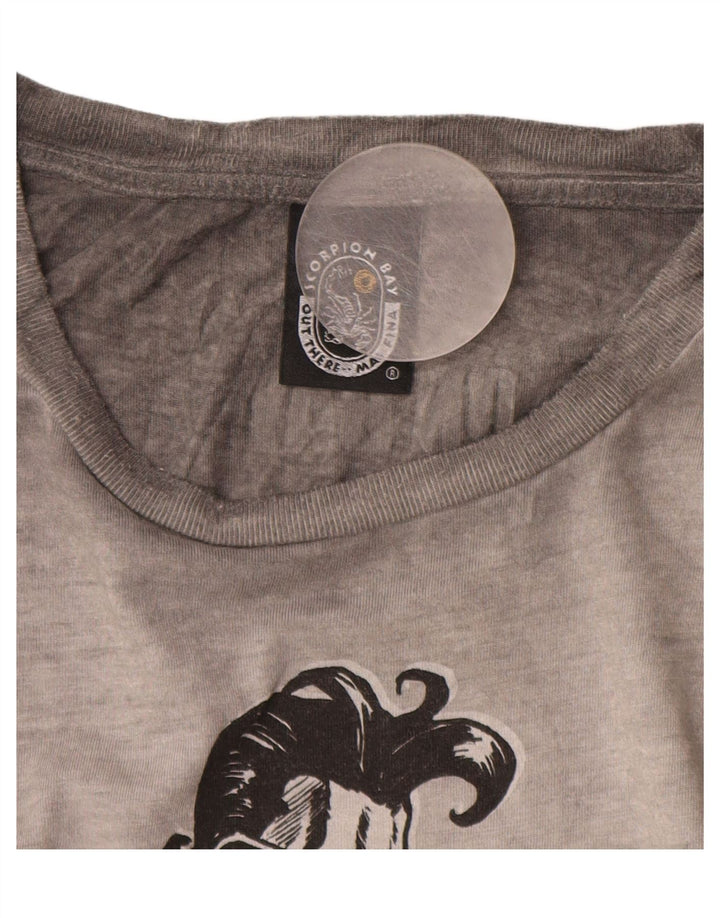 Scorpion Bay Herre grafisk top langærmet XL grå bomuld