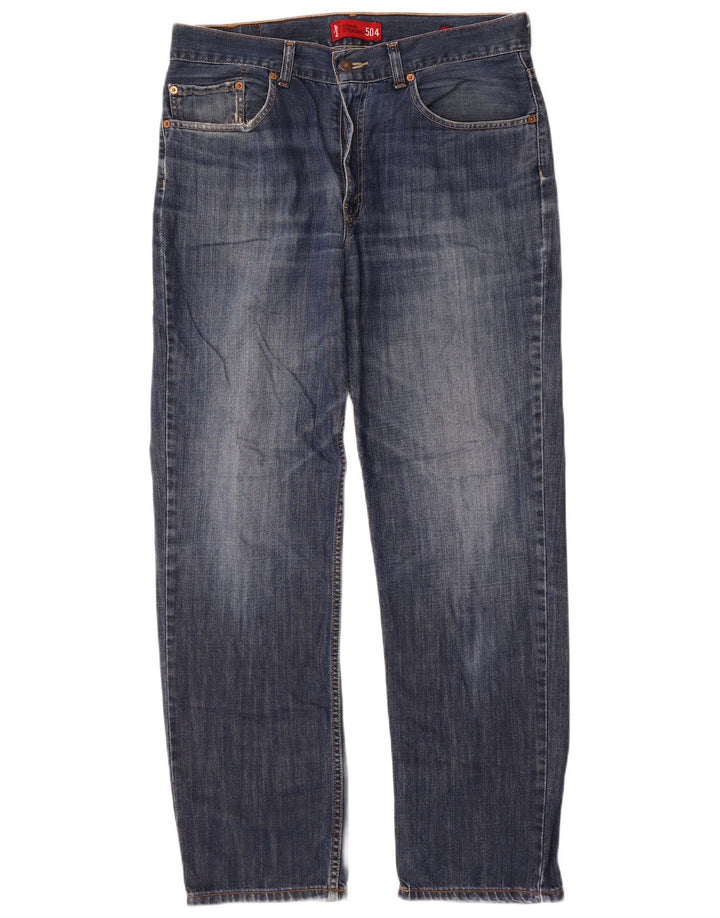 Levi's Herre 504 Regular Straight Jeans W35 L32 Blå Bomuld