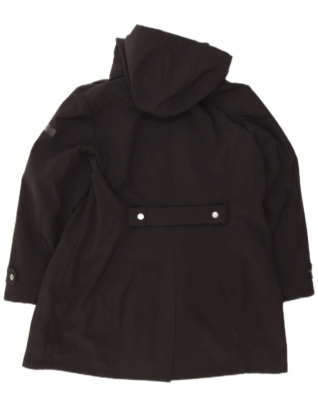 Dkny Dame Hooded Parka Jacket UK 18 XL Sort Polyester