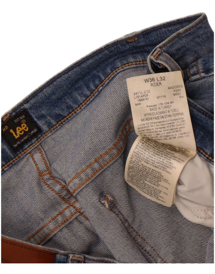Lee Herre Rider Straight Jeans W36 L32 Blå Bomuld