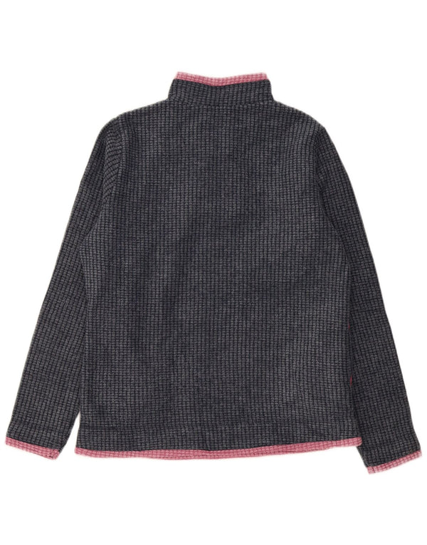 Weird Fish Dame Zip Neck Fleece Jumper UK 12 Medium Grey Polyester