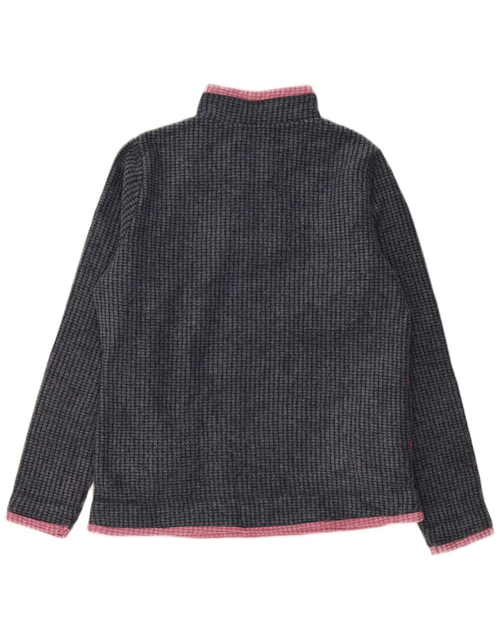 Weird Fish Dame Zip Neck Fleece Jumper UK 12 Medium Grey Polyester