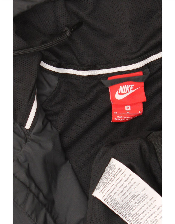 NIKE Windbreaker-jakke med hætte til mænd UK 38 Medium Sort Polyester