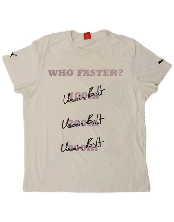 PUMA Herre grafisk T-shirt Top XL Hvid