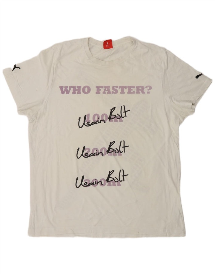 PUMA Herre grafisk T-shirt Top XL Hvid