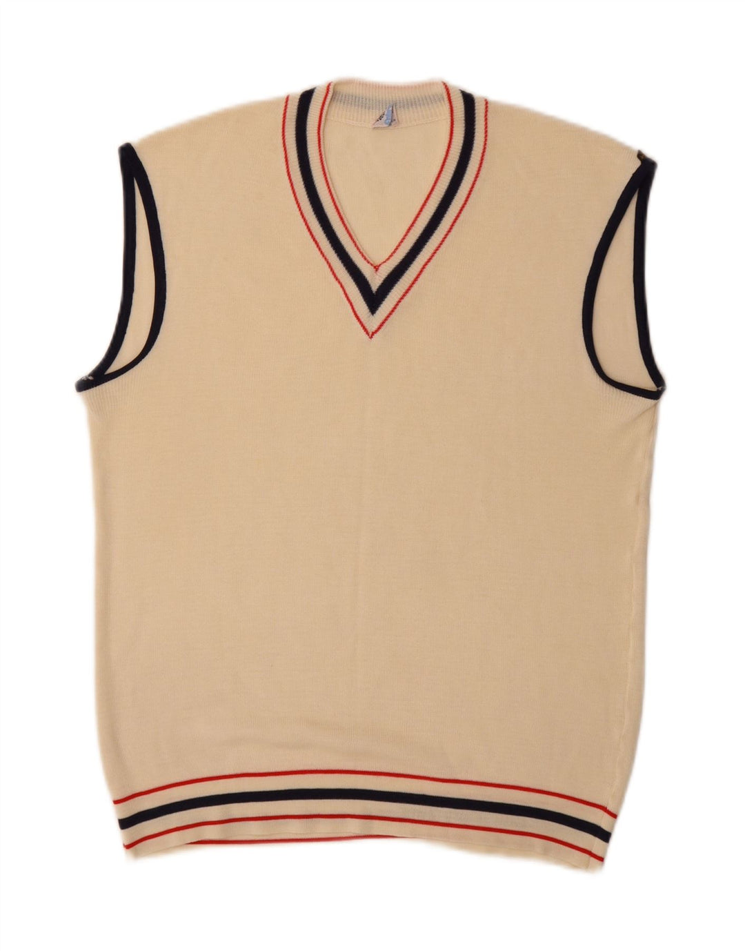 Vintage herrevest tanktop lille beige akryl