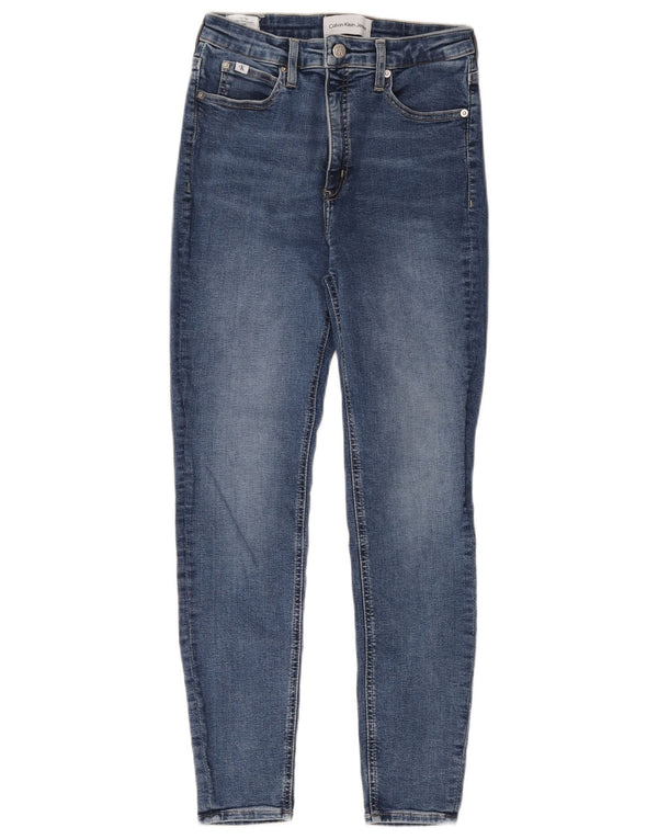 Calvin Klein Womens Crop High Rise Skinny Jeans W30 L26 Blå Bomuld