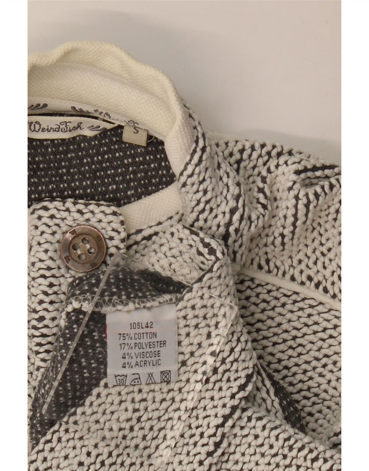 Weird Fish Dame Button Neck Sweatshirt Jumper UK 10 Small Grey Bomuld