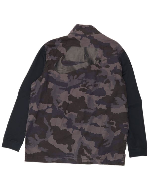 Nike Herre Grafisk Utility Jakke UK 42 XL Navy Blue Camouflage Bomuld