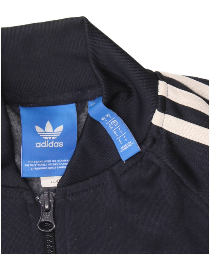 ADIDAS Mens Tracksuit Top Jacket Small Navy Blue Polyester
