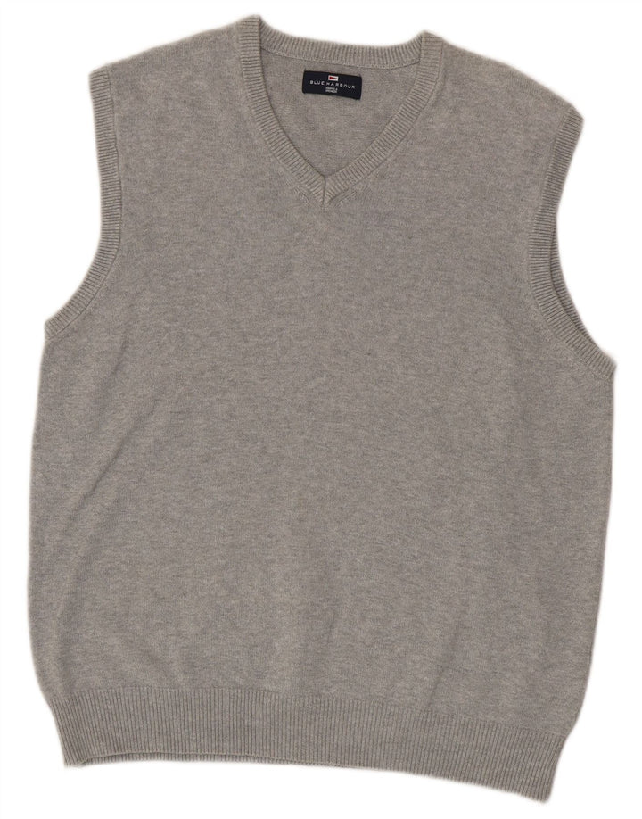 Marks & Spencer Herre Blue Harbor Vest Tank Top Medium Grå Bomuld