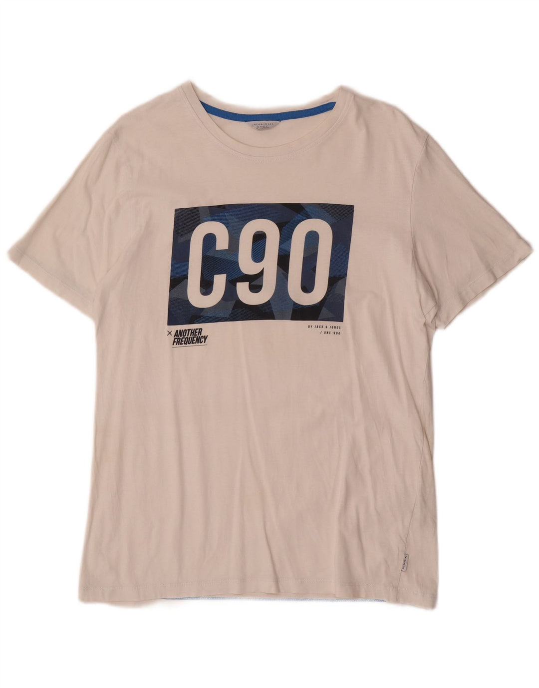 Jack & Jones Herre grafisk T-shirt Top Stor hvid bomuld