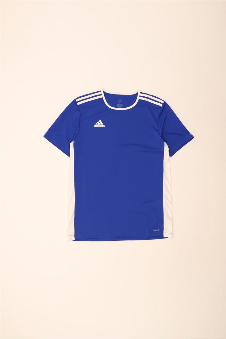 Adidas Herre Climalite T-Shirt Top Stor Blå Colourblock Polyester