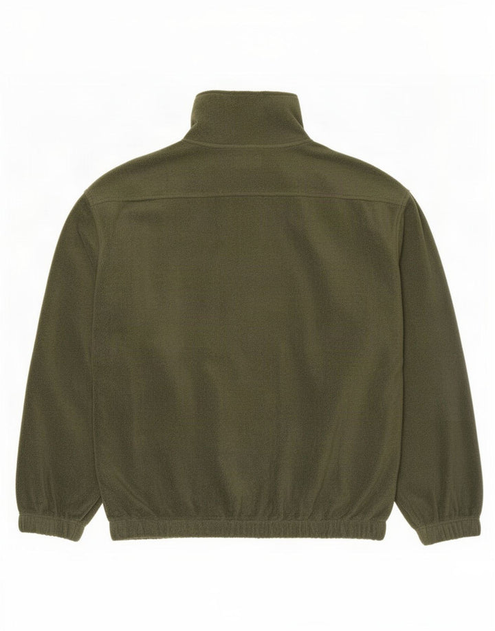 Vintage Herre Anorak Fleece Jumper Stor Khaki Polyester