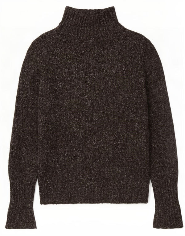Zara Dame Turtle Neck Jumper Sweater UK 12 Medium Grey Flecked Acryl
