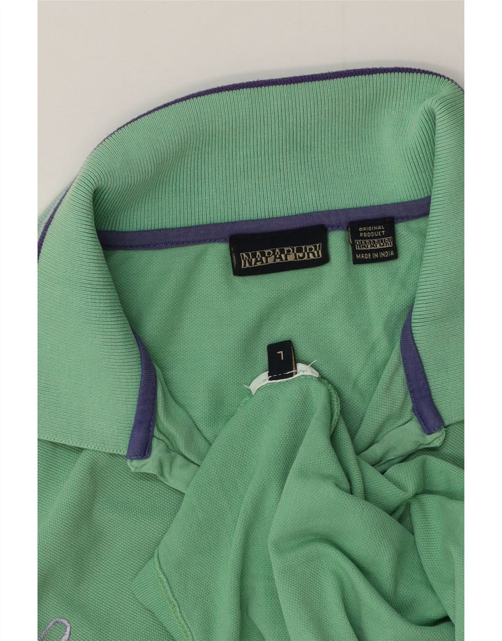 Napapijri Grafisk poloskjorte til kvinder UK 14 Stor turkis