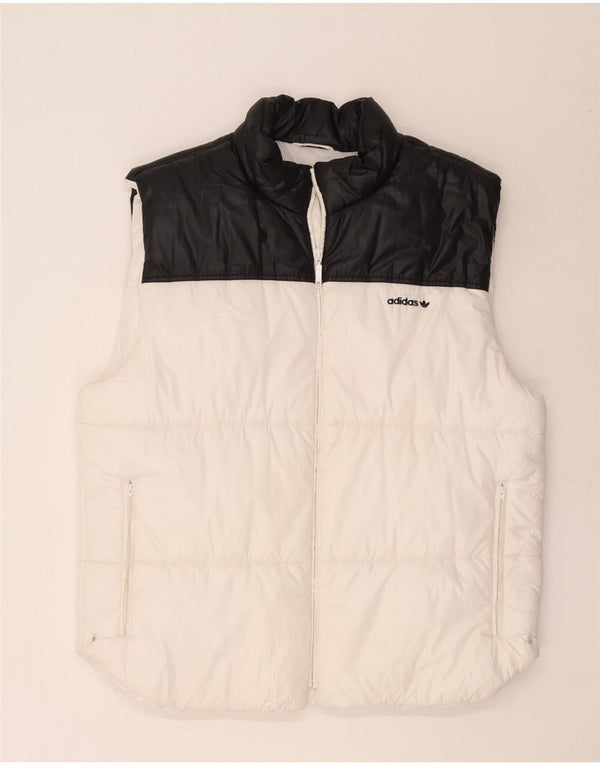 Adidas Herre Polstret Gilet UK 42 XL Hvid Colourblock Polyester