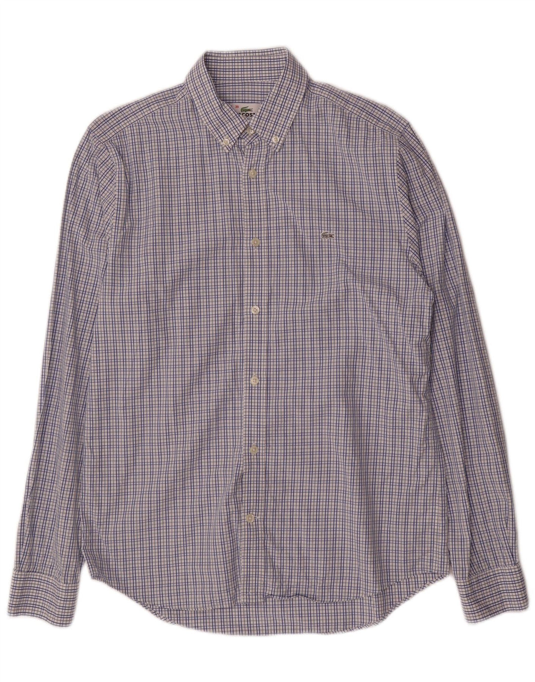 Lacoste Herre Regular Fit skjorte str. 39 Medium Blue Ternet Bomuld