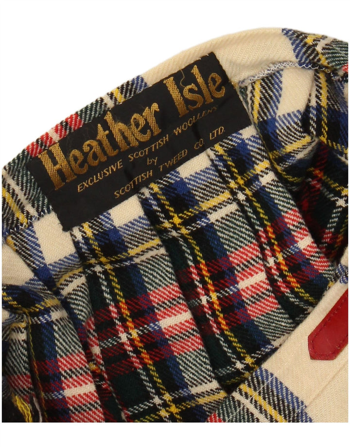 VINTAGE Wrap-nederdel til kvinder W24 XS Flerfarvet plaiduld