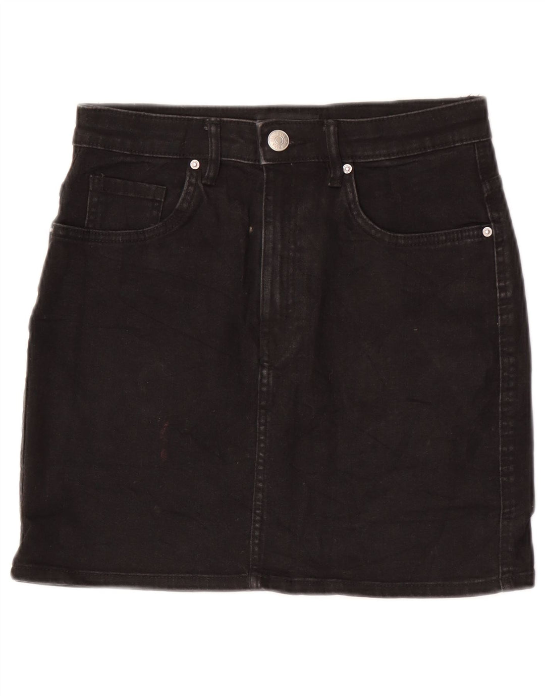 Zara Dame Mini Denim Nederdel Medium W28 Sort