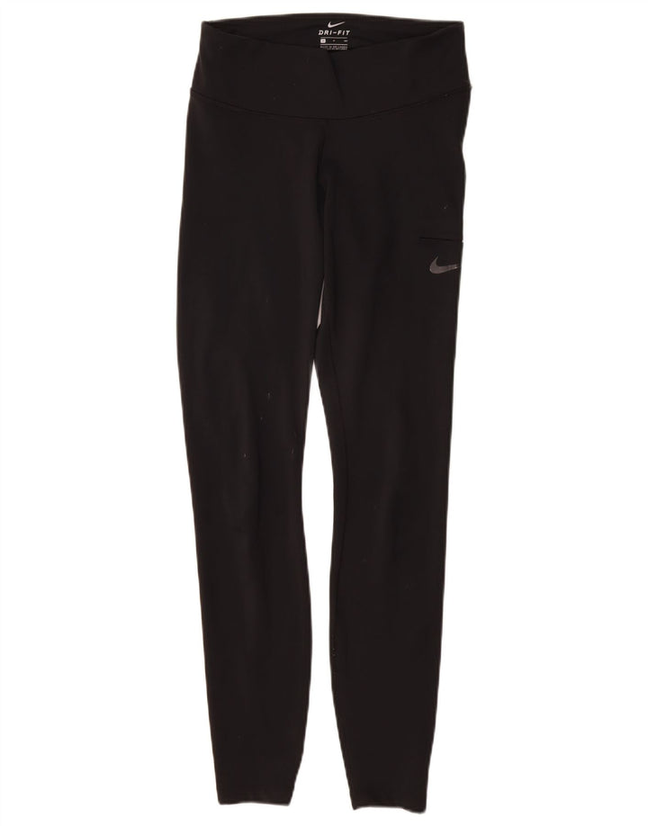 NIKE Womens Dri Fit Leggings UK 10 Small  Black