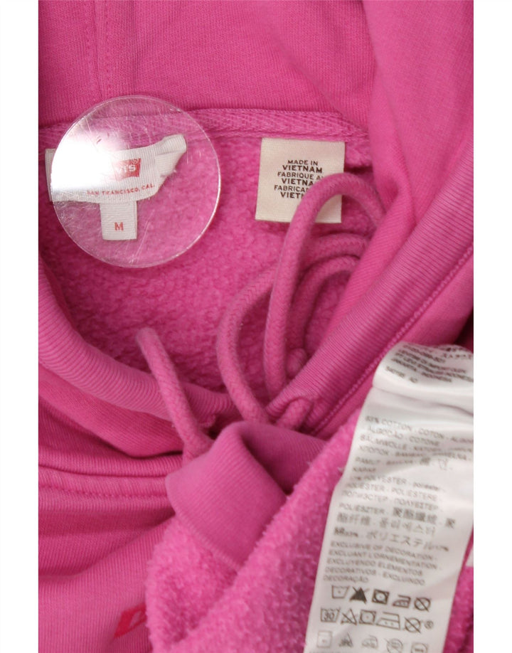 LEVI'S Womens Crop Oversized hættetrøjetrøje UK 14 Medium Pink Bomuld