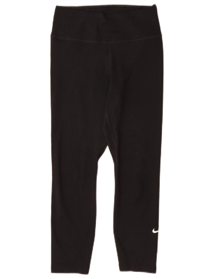NIKE Dame Dri Fit Capri Leggings UK 4 XS sort polyester