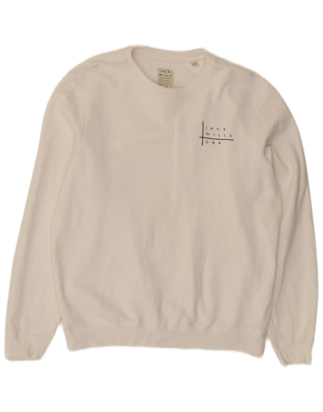 Jack Wills Herre Sweatshirt Jumper XL Hvid Bomuld