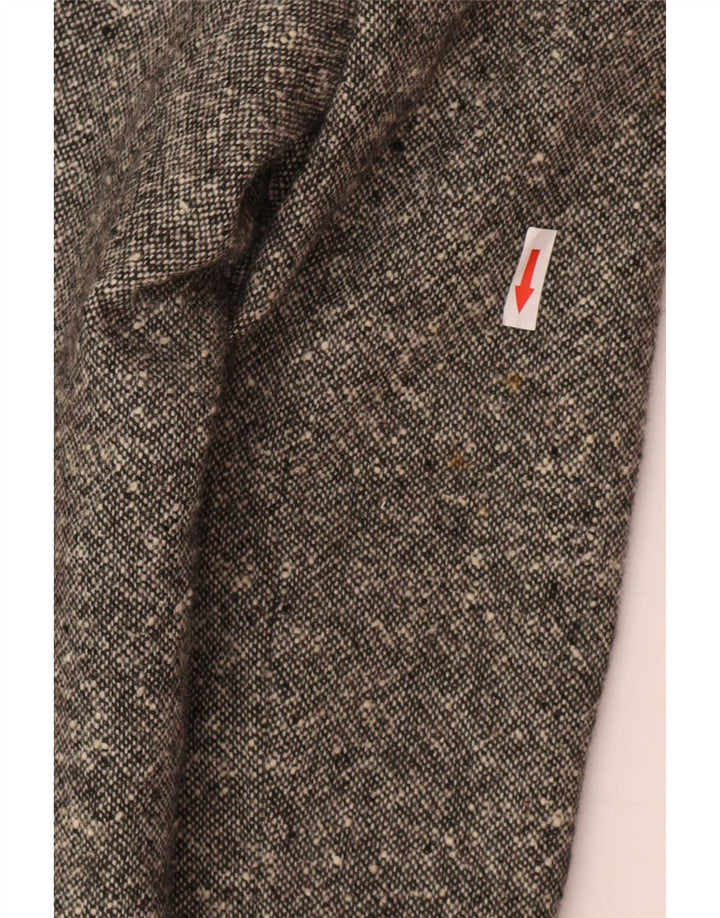 Vintage Womens Longline 4-knaps blazerjakke IT 46 Large Grey Flecked